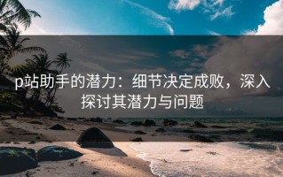 p站助手的潜力：细节决定成败，深入探讨其潜力与问题