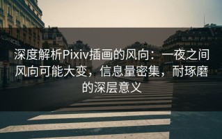 深度解析Pixiv插画的风向：一夜之间风向可能大变，信息量密集，耐琢磨的深层意义