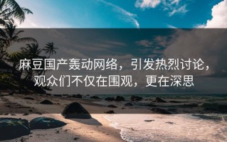 麻豆国产轰动网络，引发热烈讨论，观众们不仅在围观，更在深思