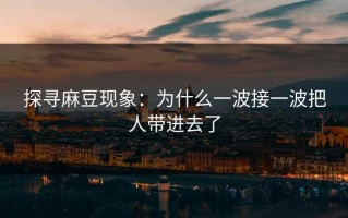 探寻麻豆现象：为什么一波接一波把人带进去了