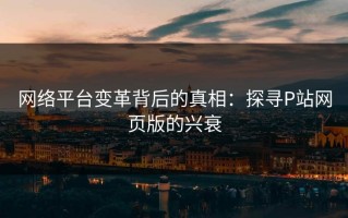 网络平台变革背后的真相：探寻P站网页版的兴衰