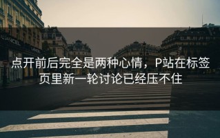 点开前后完全是两种心情，P站在标签页里新一轮讨论已经压不住