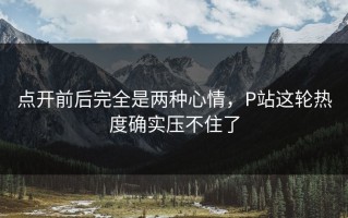 点开前后完全是两种心情，P站这轮热度确实压不住了