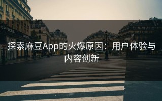 探索麻豆App的火爆原因：用户体验与内容创新