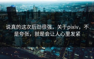 说真的这次后劲很强，关于pixiv，不是夸张，就是会让人心里发紧