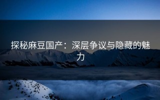 探秘麻豆国产：深层争议与隐藏的魅力