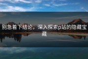 别急着下结论，深入探索p站的隐藏宝藏